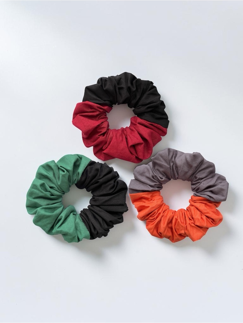 Two_Tone Cotton Scrunchies